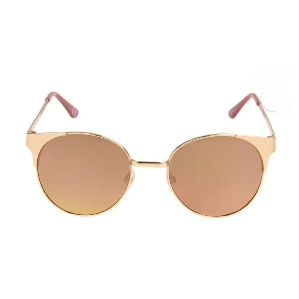 Panama Jack Polarized Mirrored Rose Gold Aviator Cat Eye Sunglasses New 100% Uv